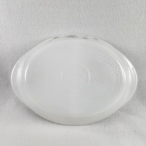 Rare Glasbake Vintage Snowflake separated milk glass Dish White - Picture 4 of 12
